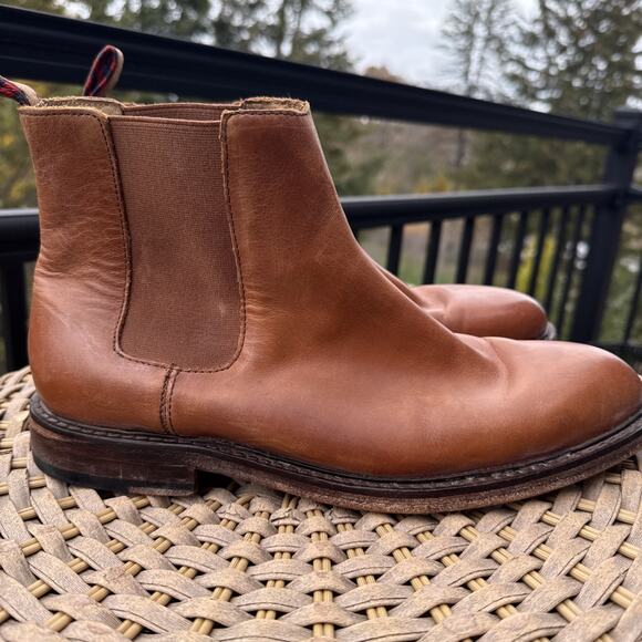 Polo Ralph Lauren Leather Newent Chelsea Boots Men's 9.5 D Brown Saddle 1934 F13 - Picture 2 of 16
